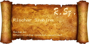 Rischar Szabina névjegykártya